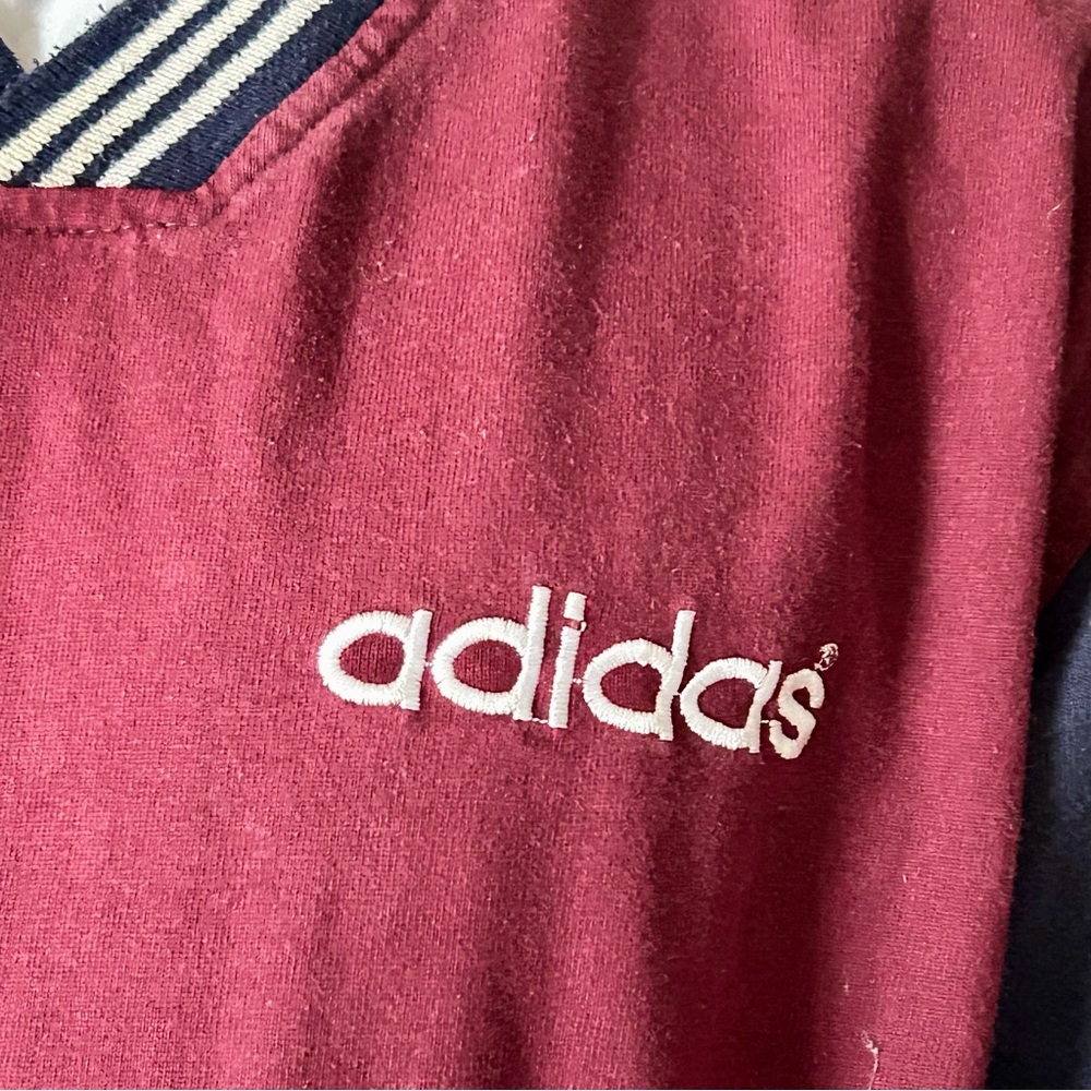 Vintage 90s adidas Made in Canada Long Sleeve Shirt 100% Cotton Men’s M - Picture 5 of 11
